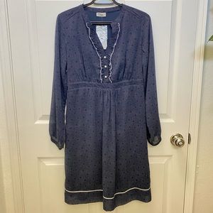 NWT Ebru Maternity Polka Dot Navy Long Sleeve Dress